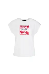 Elvira - T-shirt Amy - T-shirt korte mouw - Ecru - E1 25-033