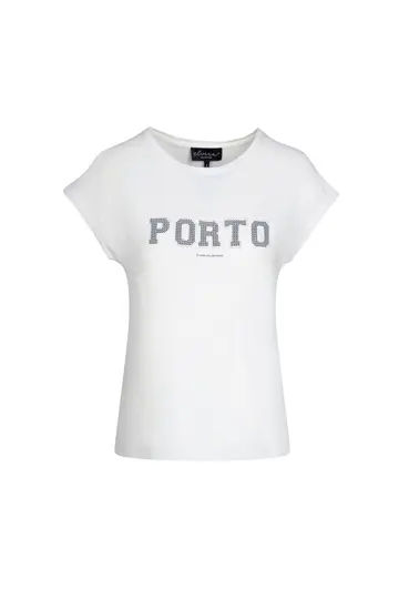 Elvira - T-shirt korte mouw - Ecru - T-shirt Porto