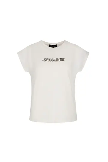 Elvira - T-shirt korte mouw - Ecru - T-shirt Savannah - E1 25-058