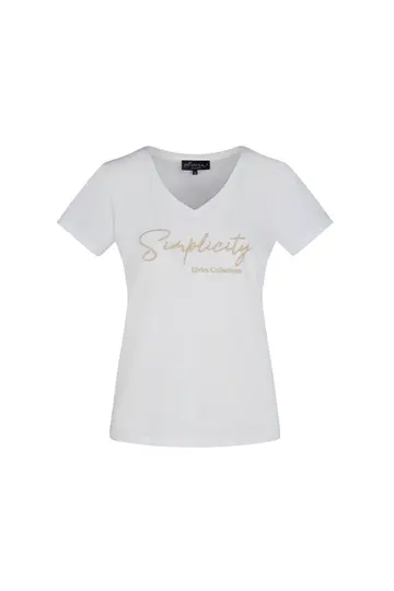 Elvira - T-shirt korte mouw - Ecru - T-shirt Simplicity - E1 25-041