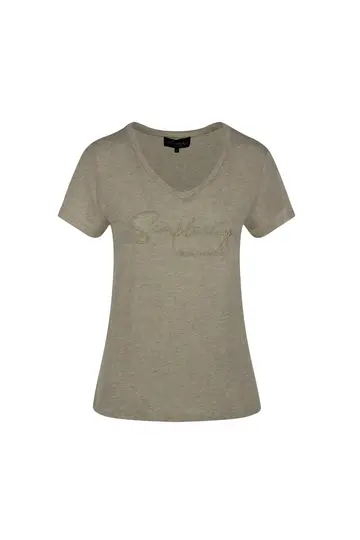 Elvira - T-shirt korte mouw - Taupe - T-shirt Simplicity - E1 25-041