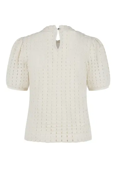 Elvira - Trendy T-shirt korte mouw - Beige - Top Luna - E2 25-009