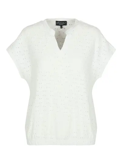 Elvira - Trendy T-shirt korte mouw - Ecru - Top Lizzy - E3 25-010