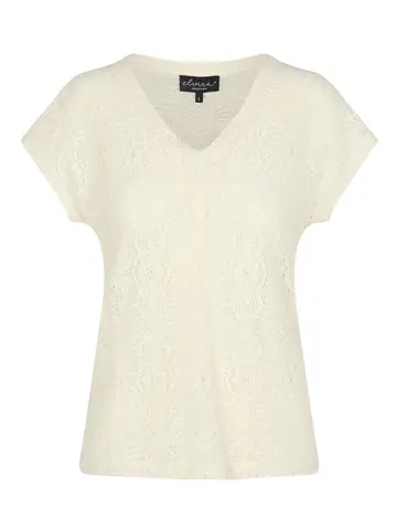 Elvira - Trendy T-shirt korte mouw - Ecru - Top Mila - E3 25-011