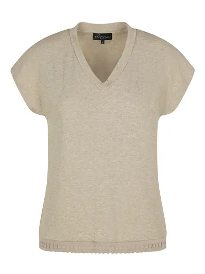 Elvira - Trendy T-shirt korte mouw - Goud - Top Noelle - E3 25-033