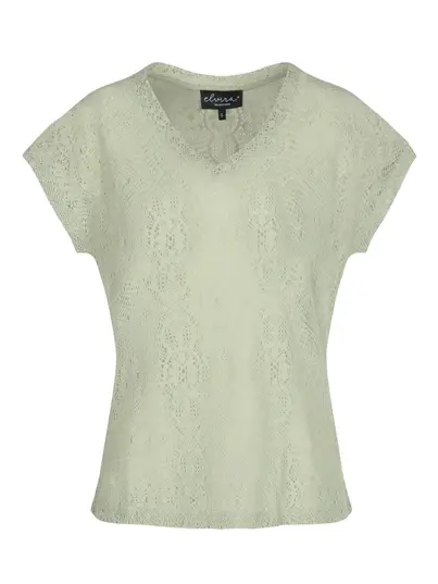 Elvira - Trendy T-shirt korte mouw - Lichtgroen - Top Mila - E3 25-011