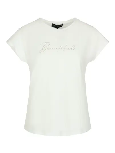 Elvira - Trendy T-shirt korte mouw - Wit - T-shirt Beautiful - E3 25-027