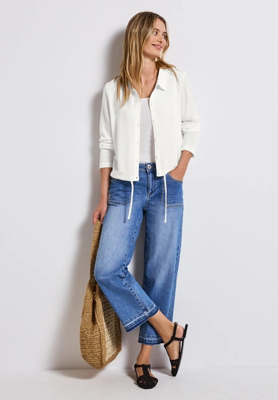 Fake linen short jacket