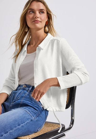 Fake linen short jacket