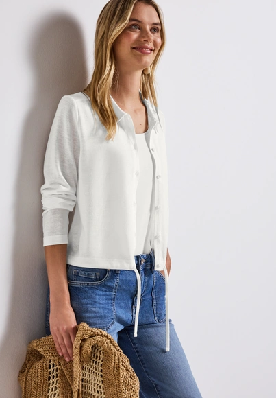 Fake linen short jacket