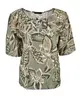 Fos Amsterdam - Blouse korte mouw - Legergroen - Lexi Begonia Mix - 7386