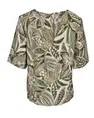 Fos Amsterdam - Blouse korte mouw - Legergroen - Lexi Begonia Mix - 7386