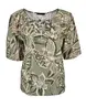 Fos Amsterdam - Blouse korte mouw - Legergroen - Lexi Begonia Mix - 7386