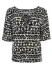 Fos Amsterdam - Blouse korte mouw - Zwart - Lexi Olijf-ET - 7400