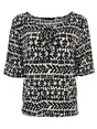 Fos Amsterdam - Blouse korte mouw - Zwart - Lexi Olijf-ET - 7400