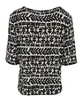 Fos Amsterdam - Blouse korte mouw - Zwart - Lexi Olijf-ET - 7400