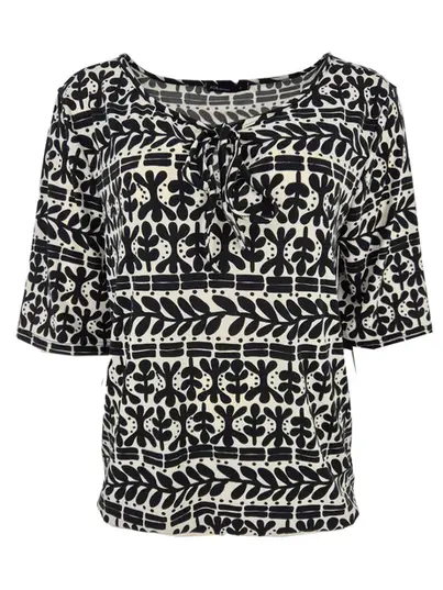Fos Amsterdam - Blouse korte mouw - Zwart - Lexi Olijf-ET - 7400