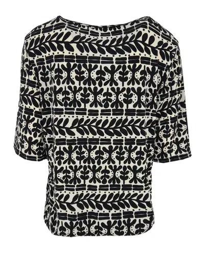 Fos Amsterdam - Blouse korte mouw - Zwart - Lexi Olijf-ET - 7400