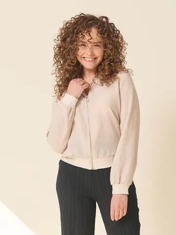 Fos Amsterdam - Damesjas - Beige - Bambi Linnen Look - 7404