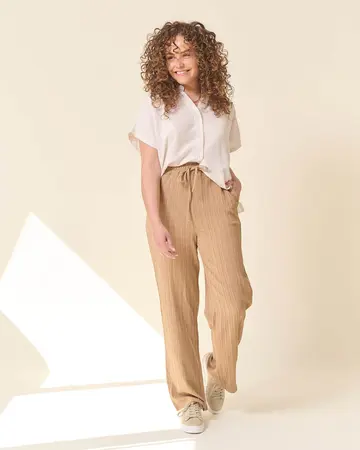 Fos Amsterdam - Katoenen broek - Camel - Rikki Uni Boomschors - 6998