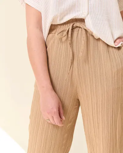 Fos Amsterdam - Katoenen broek - Camel - Rikki Uni Boomschors - 6998