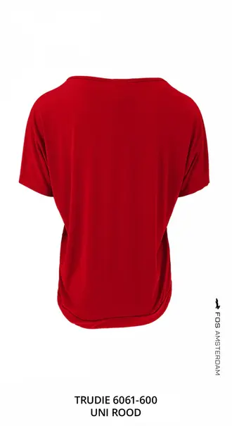 Fos Amsterdam - Trendy T-shirt korte mouw - Rood - Trudie Uni - 6061