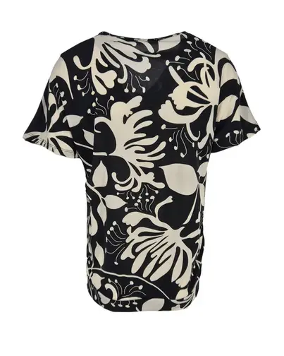 Fos Amsterdam - Trendy T-shirt korte mouw - Zwart - Bella Poederbloem - 7392