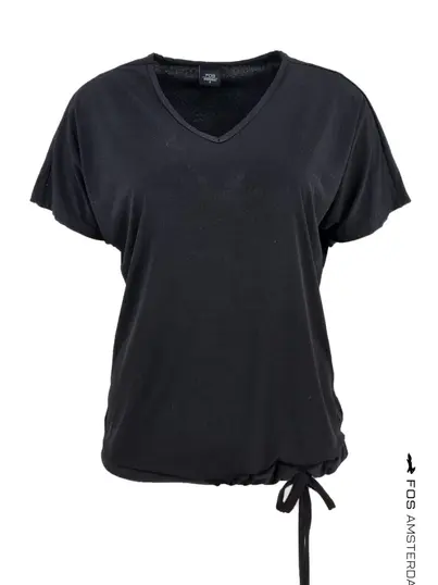 Fos Amsterdam - Trendy T-shirt korte mouw - Zwart - Trudie Uni - 6061