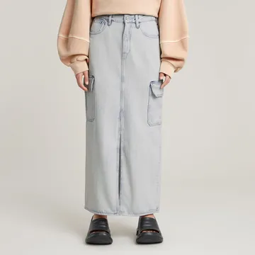 G-Star Raw - Denim rok - Lichte Denim - Viktoria Long Cargo Skirt wmn - D24386-D436