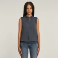 G-Star Raw - Gilet - Petrol - Stand up collar top s\l wmn - D24453-D923