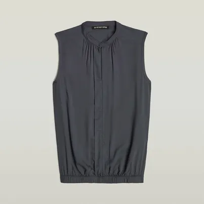 G-Star Raw - Gilet - Petrol - Stand up collar top s\l wmn - D24453-D923