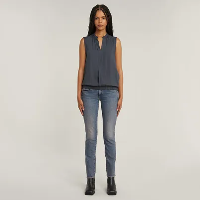 G-Star Raw - Gilet - Petrol - Stand up collar top s\l wmn - D24453-D923