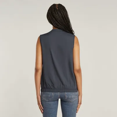 G-Star Raw - Gilet - Petrol - Stand up collar top s\l wmn - D24453-D923