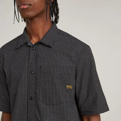 G-star Raw - Overhemd korte mouw - Zwart - One Pkt Regular Shirt s\s - D26183-D917