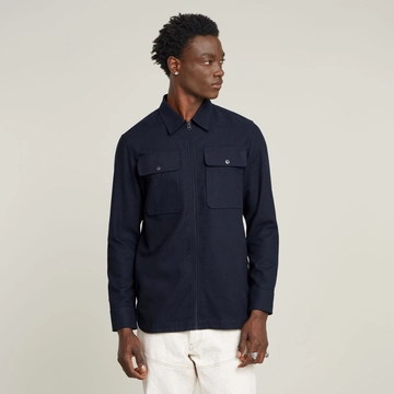 G-Star Raw - Overshirt - Donkerblauw - GPO Zip Overshirt - D25825-D750