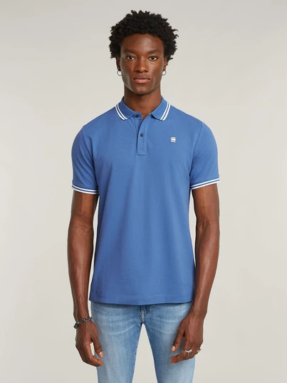 G-Star Raw - Polo - Blauw - Dunda slim stripe polo s\s - D17127-5864