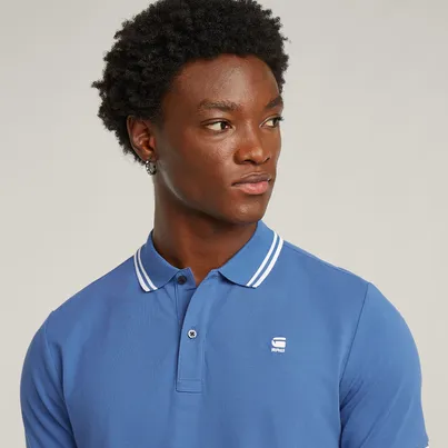 G-Star Raw - Polo - Blauw - Dunda slim stripe polo s\s - D17127-5864