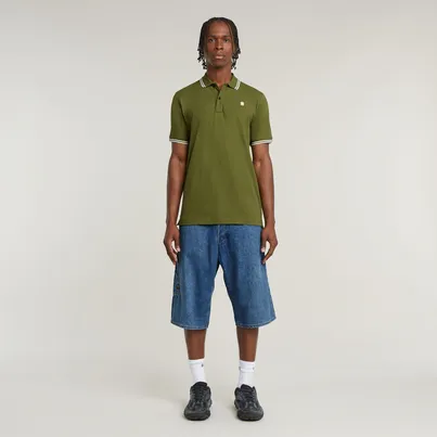 G-star Raw - Polo - Groen - Dunda slim stripe polo s\s - D17127-5864