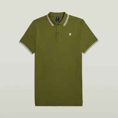 G-star Raw - Polo - Groen - Dunda slim stripe polo s\s - D17127-5864