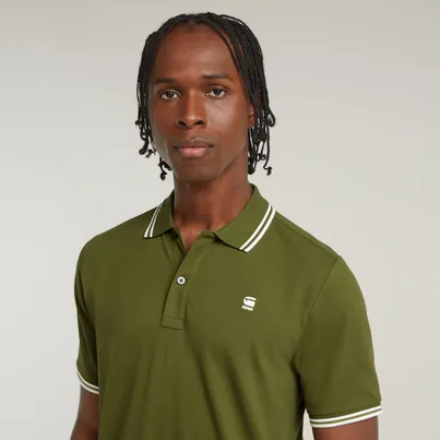 G-star Raw - Polo - Groen - Dunda slim stripe polo s\s - D17127-5864