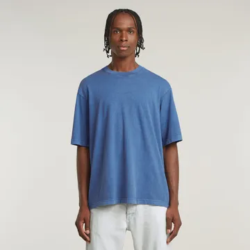 G-Star Raw - T-shirt korte mouw - Blauw - Overdyed center chest boxy r t - D24780-C756
