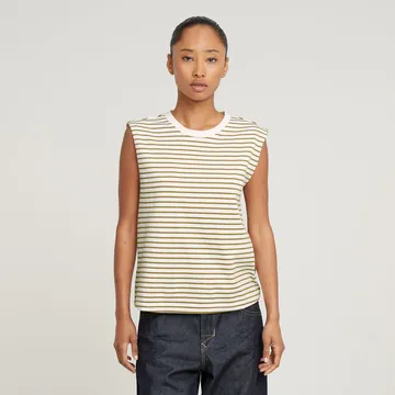 G-Star Raw - T-shirt korte mouw - Gestreepte print - Stripe boxy r t s\s wmn - D26073-D979