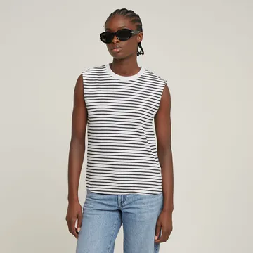 G-Star Raw - T-shirt korte mouw - Gestreepte print - Stripe boxy r t s\s wmn - D26073-D979