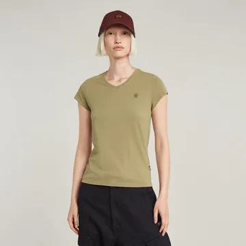 G-Star Raw - T-shirt korte mouw - Groen - Eyben slim v t 2.0 wmn - D24533-4107
