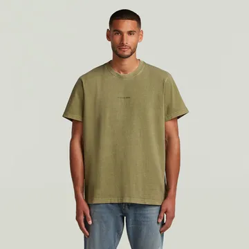 G-star Raw - T-shirt korte mouw - Groen - Overdyed center chest loose r - D27760-C756