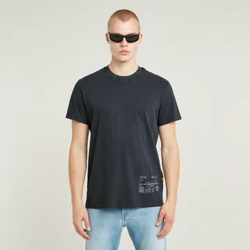 G-Star Raw - T-shirt korte mouw - Marineblauw - Shipping gr overdyed r t - D26050-C756