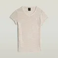 G-star Raw - T-shirt korte mouw - Roze - Stripe eyben slim v t 2.0 wmn - D24533-D244