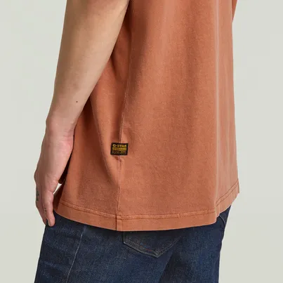 G-star Raw - T-shirt korte mouw - Steenrood - Overdyed center chest loose r - D27760-C756