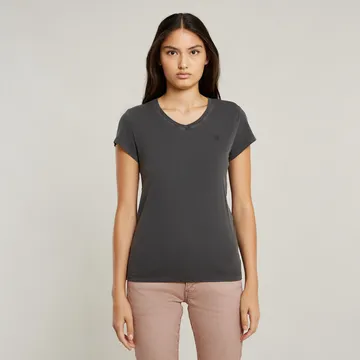 G-Star Raw - T-shirt korte mouw - Zwart - Overdyed eyben slim v t 2.0 wm - D24533-B059