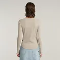 G-star raw - T-shirt lange mouw - Beige - Deep V slim - D26140-D968